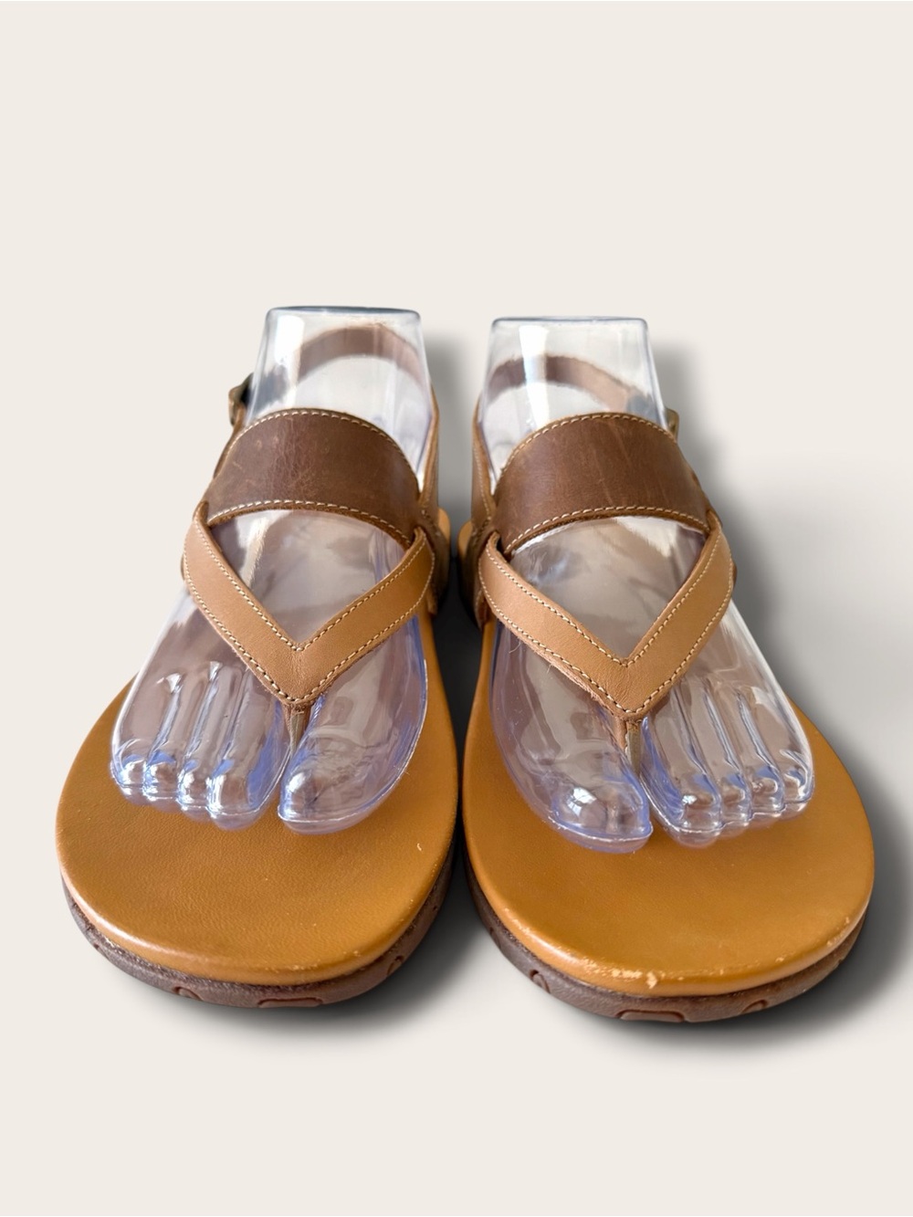 Chaco Women's Tan and Brown Leather T-Strap Sandals - Picture 3 of 9